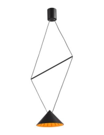 LAMPARA COLGANTE CAPELLA 12W 3000K 100-240V IP20 COLOR NEGRO-NARANJA REF. LUM-1051 MARCA LUMIND