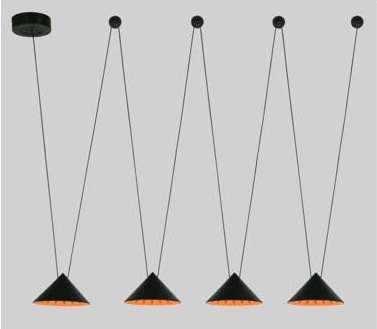 LAMPARA COLGANTE SPICA 48W 3000K COLOR NEGRO-NARANJA REF. LUM-1053 MARCA LUMIND