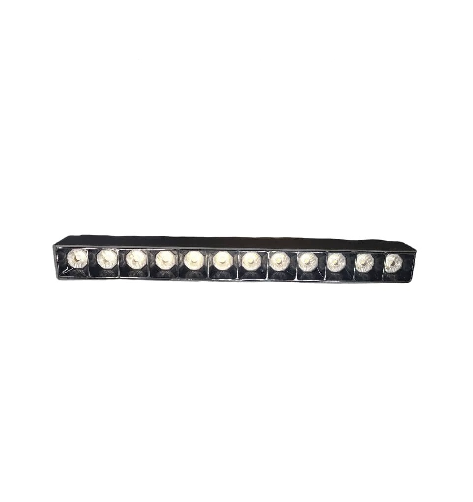 LAMPARA LED LINEAL MULTISPOT 24W 48V 3000K 440 X 22 X 25 MM NEGRO P/RIEL MAGNETICO LUM-1054 LUMIND
