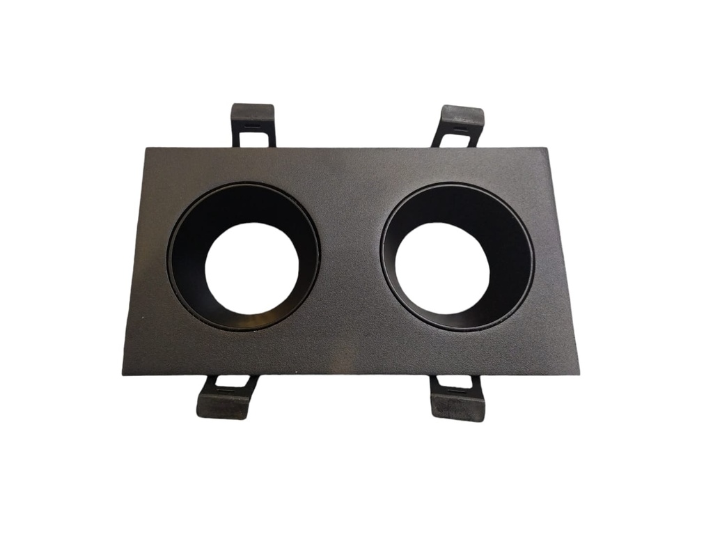 LAMPARA SPOT DOBLE CUADRADO P/DICROICO GU10 NRGRO C/SOC REF.LUM-1370-B MARCA LUMIND