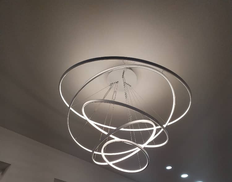 LAMPARA COLGANTE 5 AROS (40-60-80-100-120 CM) REDONDO / PLATA REF.LUM-C-8059-5C MARCA LUMIND