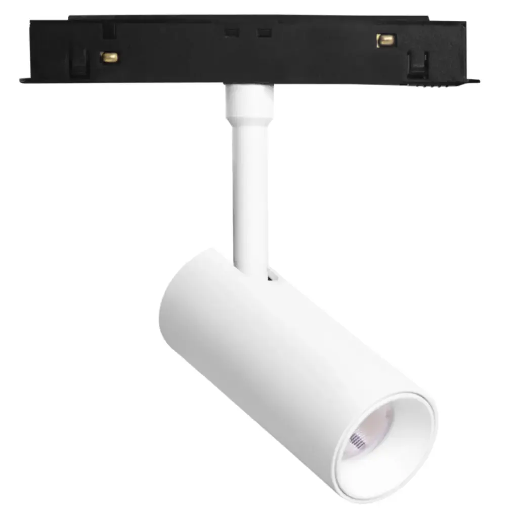 LAMPARA LED INTEGRADA TIPO BALA 7W 3000K 48V P/RIEL MAGNETICO BLANCO REF. LUM-221B-2 MARCA LUMIND