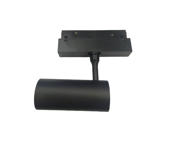 LAMPARA LED INTEGRADA TIPO BALA 7W 3000K 48V 1000LM NEGRO P/RIEL MAGNETICO REF. 221B MARCA LUMIND