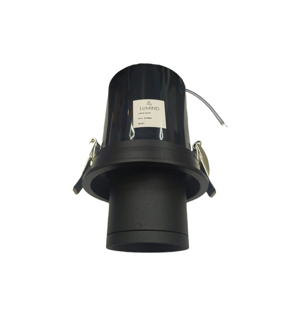 LAMPARA SPOT EMPOTRAR C/BALA DIRECCIONABLE GU10 (SIN BOMBILLO) COLOR NEGRO REF-LUM261-N LUMIND