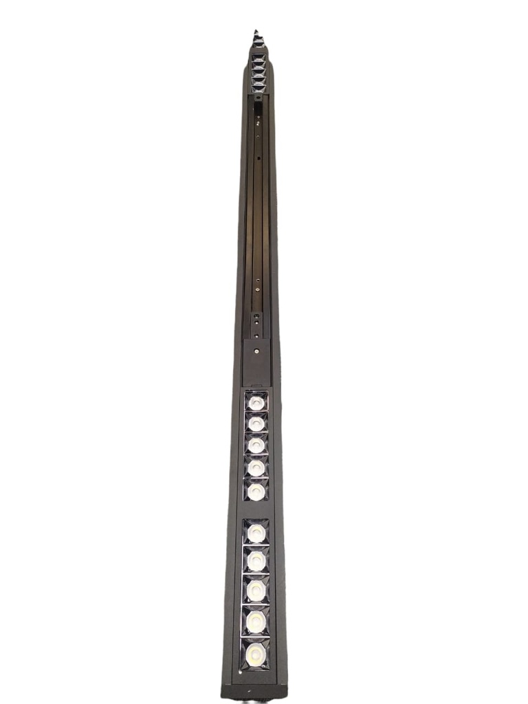 LAMPARA CON RIEL LED P/ EMPOTRAR C/MULTI SPOT 120 CM 20 W 3000 K C/NEGRO 110-265 V TRACK LIGHT H (RASTER RAIL) REF. LUM-265 LUMIND