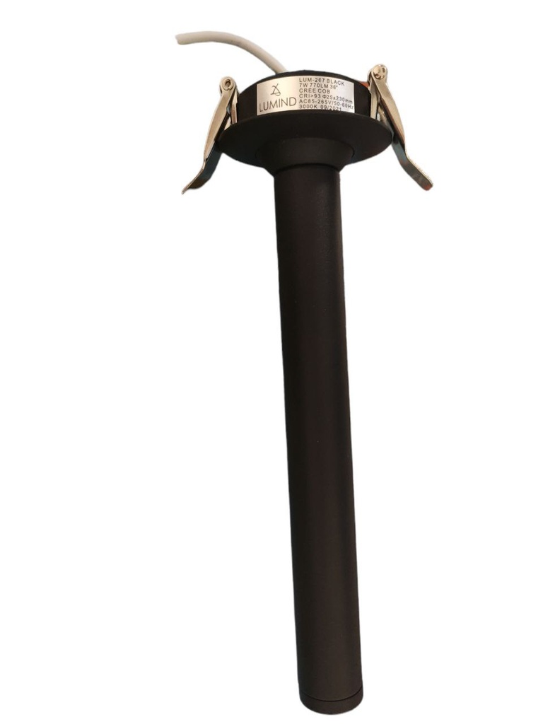 LAMPARA PARA EMPOTRAR SNIPER 25 X 230 MM COLOR NEGRO 7W 3000 K DIRIGIBLE COD- LUM-267 MARCA LUMIND