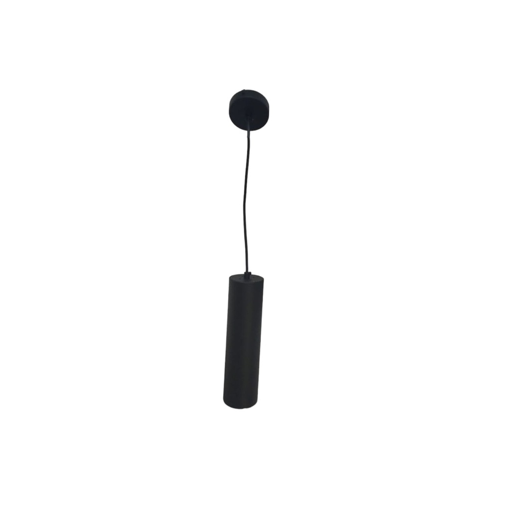 LAMPARA COLGANTE CILINDRICA PARA GU10 30 CM COLOR NEGRO - METAL BRILLANTE REF. LUM-298 MARCA LUMIND