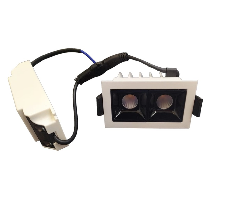 LAMPARA LED MINI SPOT DOBLE CUADRADO 6 W 3000 K 30° 35 X 68MM COLOR BLANCO REF. LUM-299 MARCA LUMIND