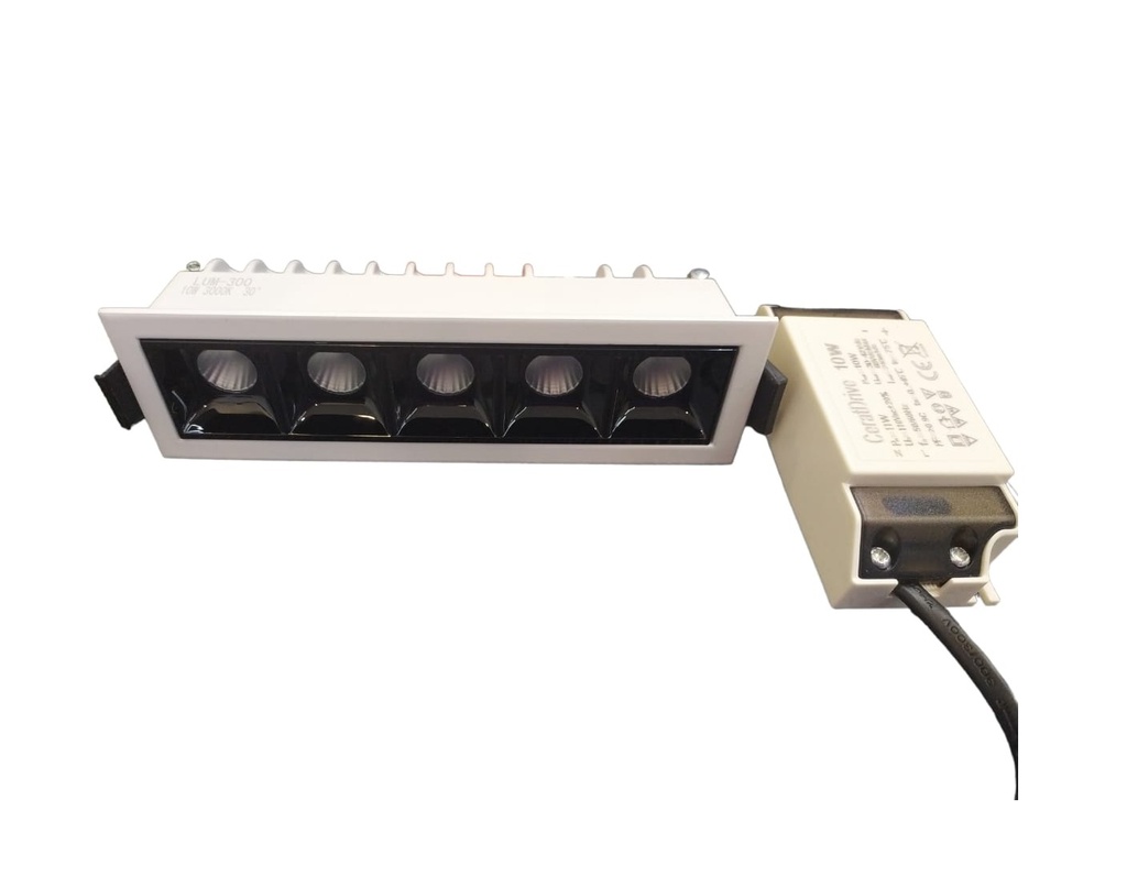 LAMPARA LED LINEAL MULTISPOT 10W 30° 85-265V 3000K 14.5 X 2.5 X 2.5 CM BLANCO LUM-300 MARCA LUMIND