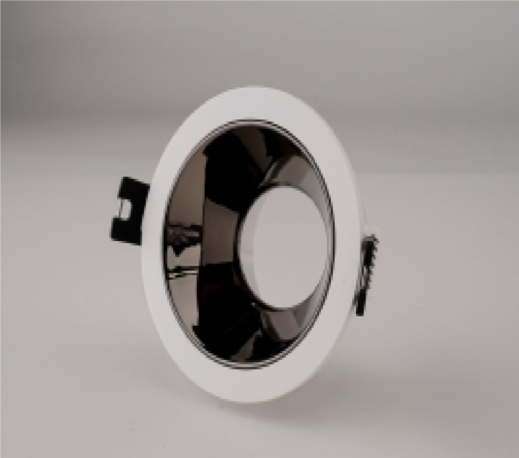 LAMPARA SPOT REDONDO 3.5" PARA DICROICO GU10 COLOR BLANCO CON NEGRO REF.LUM-348 MARCA LUMIND