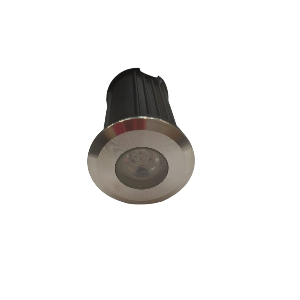 LAMPARA LED DE PISO P/JARDIN INTEGRADO 3W REDONDO 5 CM IP54 ACERO INOX. REF. LUM-462 MARCA LUMIND
