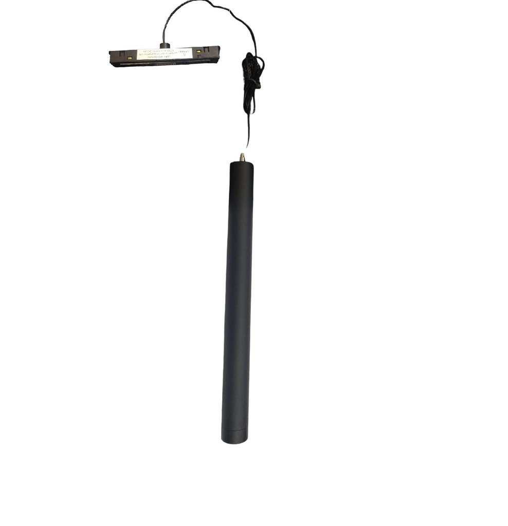 LAMPARA COLGANTE CILINDRO 6W 48V 3000K 35 X 2.9 CM P/RIEL MAGNETICO NEGRO REF.LUM-466 LUMIND