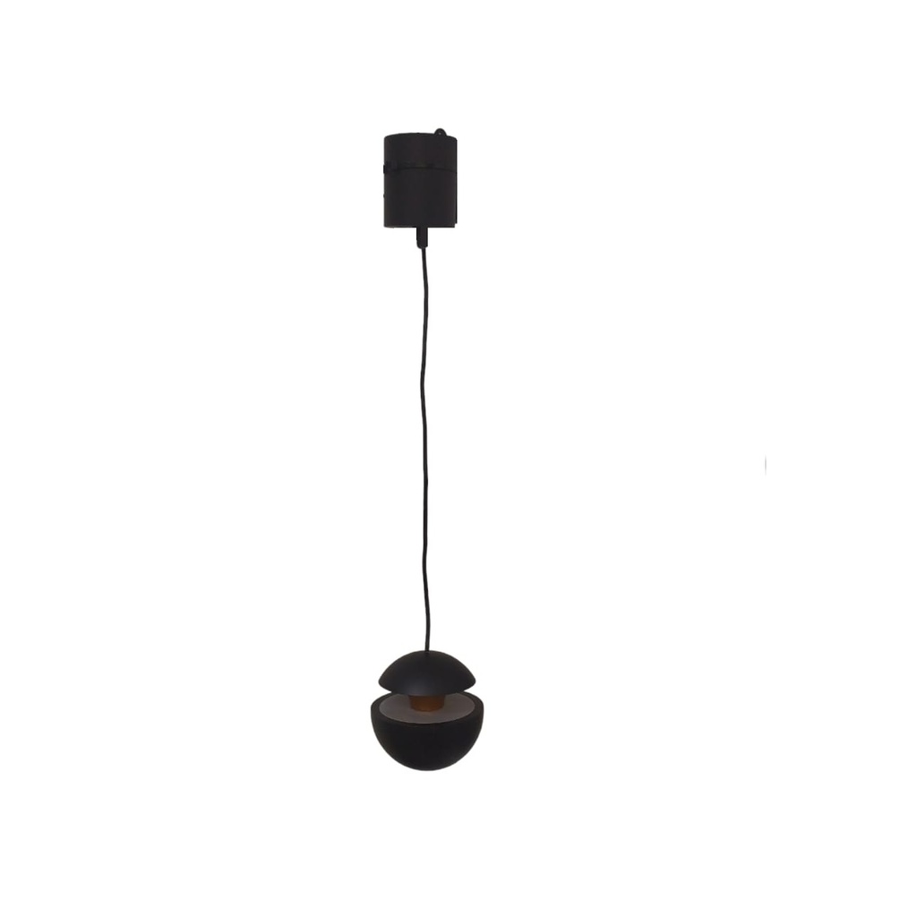 LAMPARA COLGANTE DECORATIVA 10CM 8W 3000K 100-265V NEGRO MOD.SPRING ESFERA REF.LUM-492 MARCA LUMIND