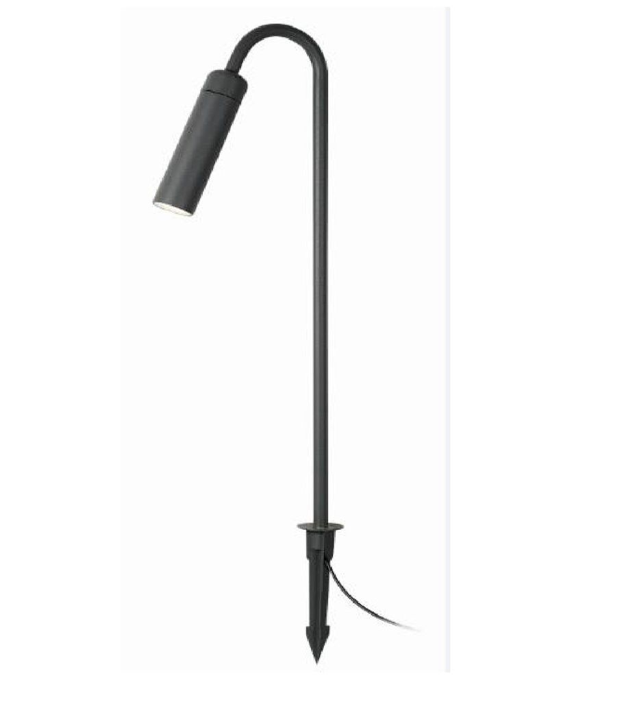 LAMPARA/ ESTACA JARDIN SPIKE MINIBALA BLUSH IP65 110V 3000K 5W REF: LUM-499 C/NEGRO MARCA LUMIND