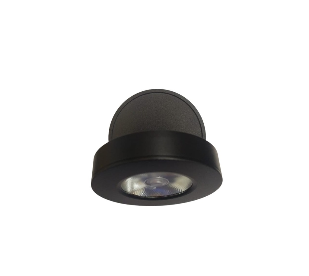 APLIQUE DE TECHO LED INTEGRADO COB DIRIGIBLE 7W 3000 K 100- 265V NEGRO REF. LUM-513 MARCA LUMIND