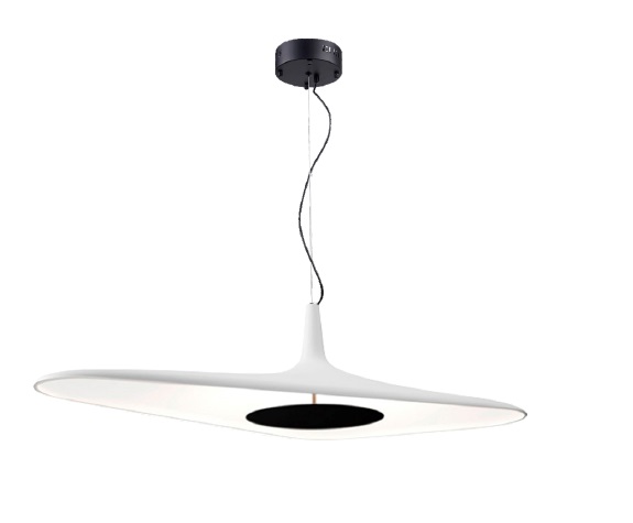 LAMPARA COLGANTE DECORATIVA 60W 3000K 110-240V 128X70 X39CM AMEBA COLOR BLANCO REF.LUM-536 LUMIND