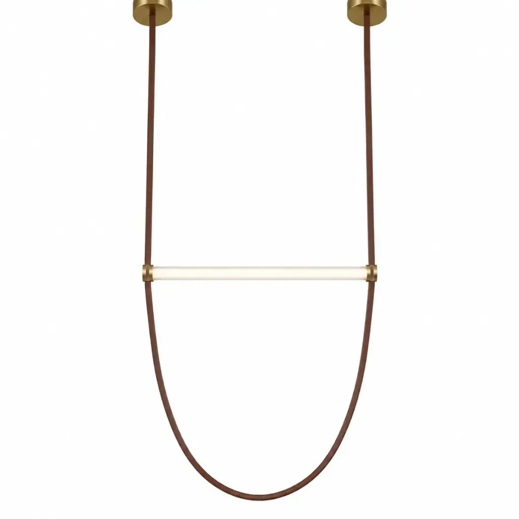 LAMPARA COLGANTE DECORATIVA 3000K 110 - 240 V 47 X 117 CM MOD. BELT I MARRON REF. LUM-537 MARCA LUMIND
