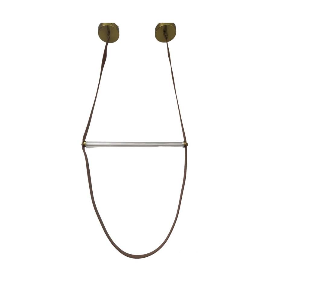 LAMPARA COLGANTE DECORATIVA 3000K 110-240 V 47 X 11.7 CM MOD. BELT I MARRON REF.LUM-537 MARCA LUMIND