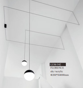 LAMPARA COLGANTE DECORATIVA E27 110-240 V 20 X 400 CM MOD. FLORENCE REF.LUM-542 NEGRO MARCA LUMIND