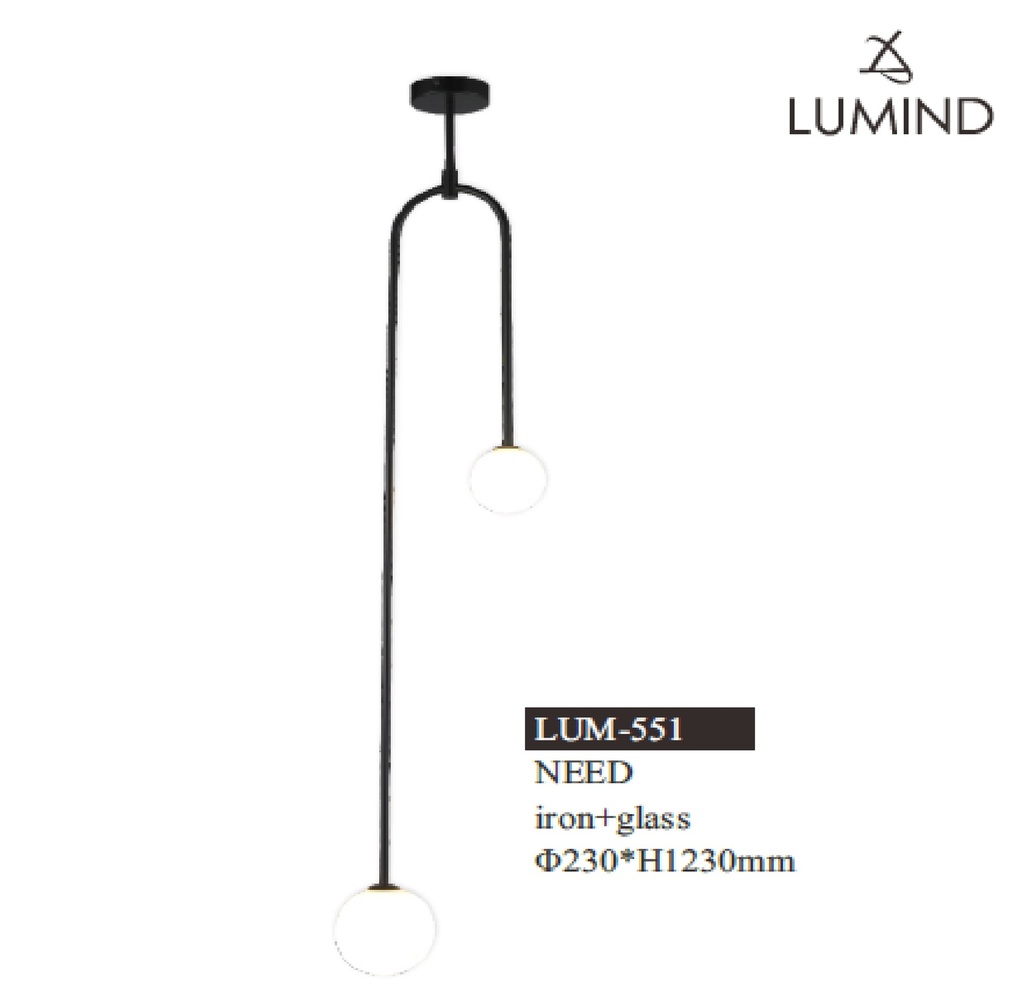 LAMPARA COLGANTE DECORATIVA PARA G9 23 X 23 CM MOD. NEED REF.LUM-551 NEGRO MARCA LUMIND