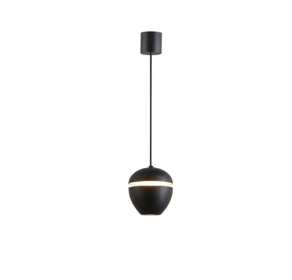 LAMPARA COLGANTE DECORATIVA 3000K 80LM 8 CM MOD. BULLET REF. LUM-572 NEGRO MARCA LUMIND