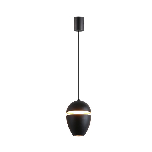 LAMPARA COLGANTE DECORATIVA 80LM 3000K 10,5 CM BULLET II COLOR NEGRO REF.LUM-573 LUMIND