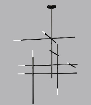 LAMPARA COLGANTE DECORATIVA G4 X 8 90CMX90CM SANAGA COLOR NEGRO REF.LUM-585 LUMIND