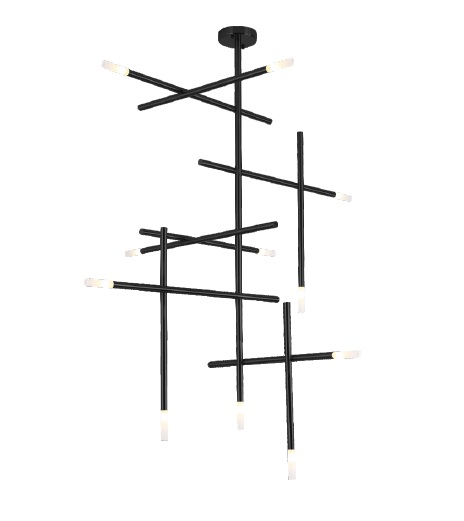 LAMPARA COLGANTE DECORATIVA G4 X 10 3000K IP20 90X110CM LANA NEGRO REF.LUM-589 MARCA LUMIND