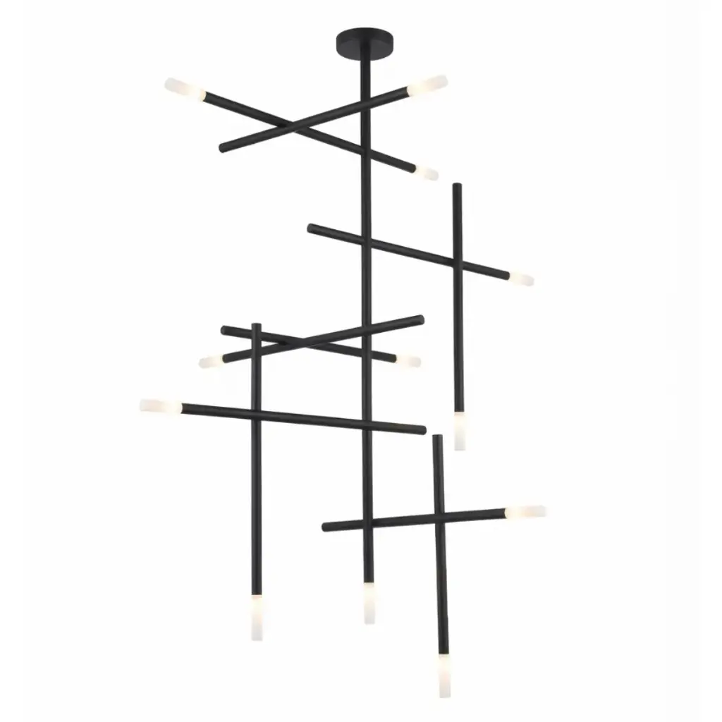 LAMPARA COLGANTE DECORATIVA G4 X 10 3000K IP20 90X110CM LANA NEGRO REF.LUM-589 MARCA LUMIND