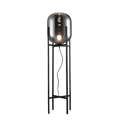 LAMPARA COLGANTE DECORATIVA E27 37CMX140CM CAURA COLOR NEGRO-SMOKED REF.LUM-591 LUMIND