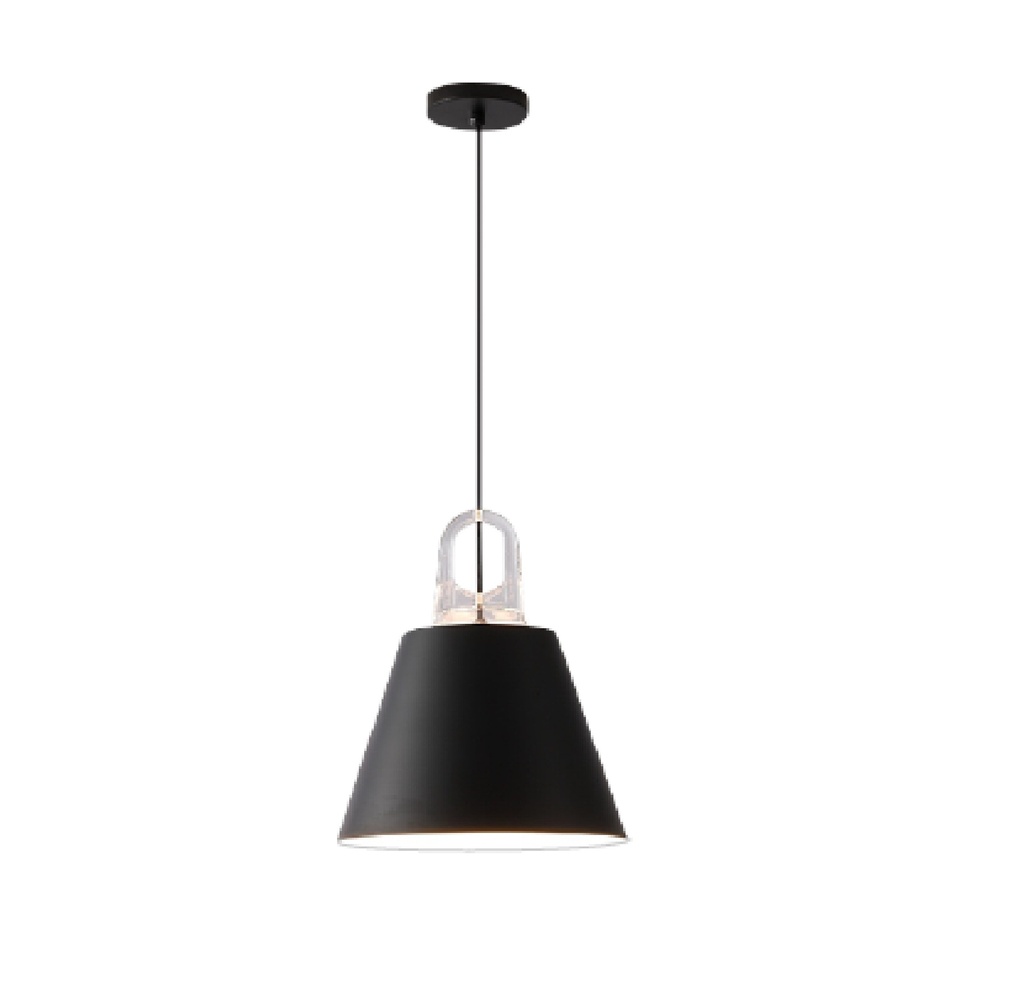 LAMPARA COLGANTE DECORATIVA 1 X E27 20 X 34 CM MOD. TAJO BLACK DORADO REF.LUM-597 NEGRO MARCA LUMIND