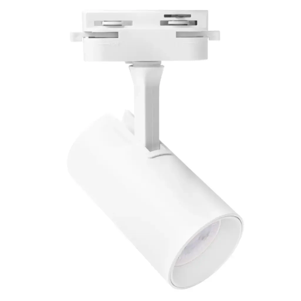 LAMPARA TIPO BALA PARA DICROICO GU10 BLANCO PARA RIEL TRACK LIGHT H REF. LUM-629 MARCA LUMIND
