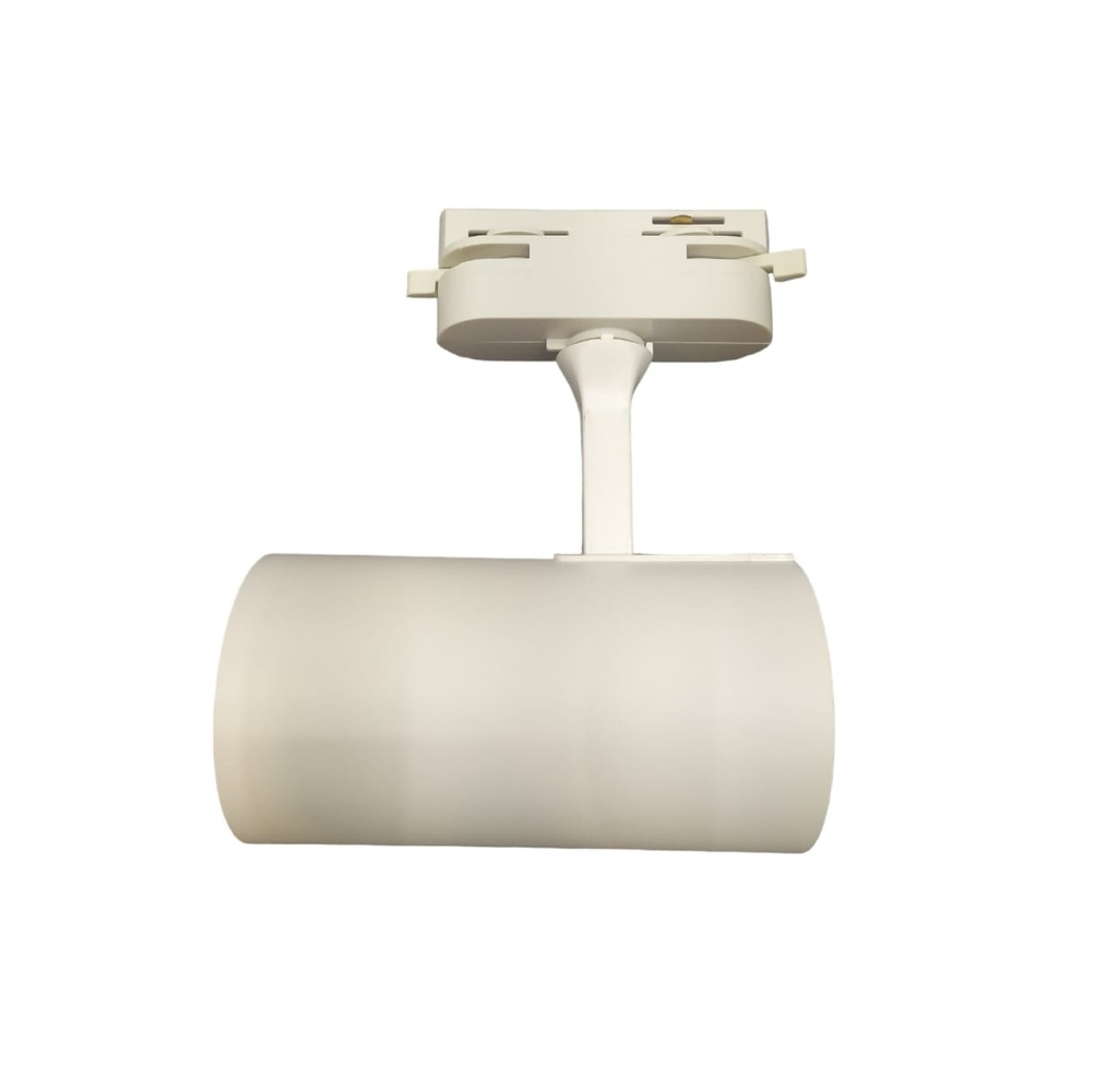 LAMPARA TIPO BALA PARA DICROICO GU10 BLANCO PARA RIEL TRACK LIGHT H REF. LUM-629 MARCA LUMIND