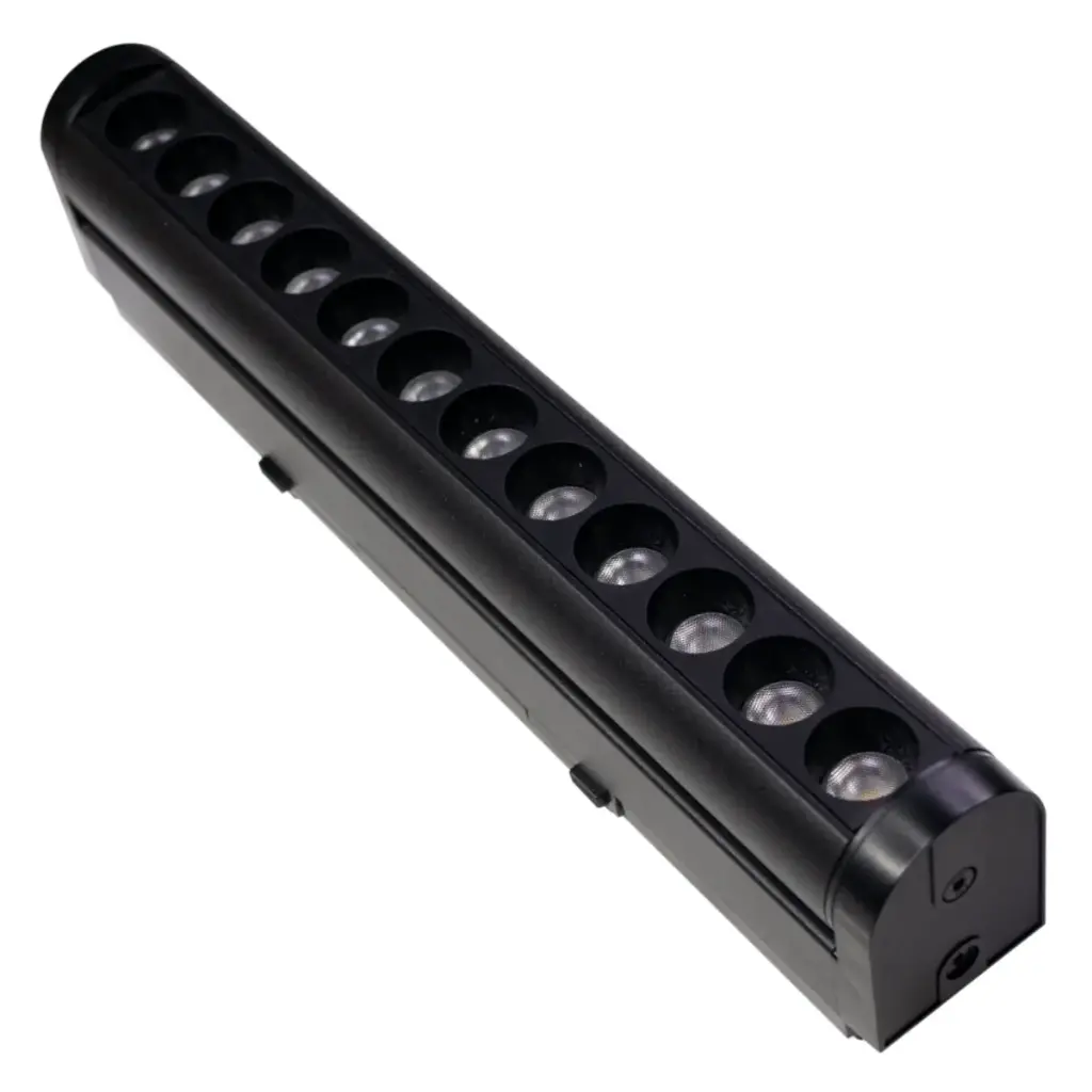 LAMPARA LINEAL MULTISPOT 12W 48V 3000K P/RIEL MAGNETICO SLIM ORIENTABLE NEGRO REF.LUM-631 LUMIND
