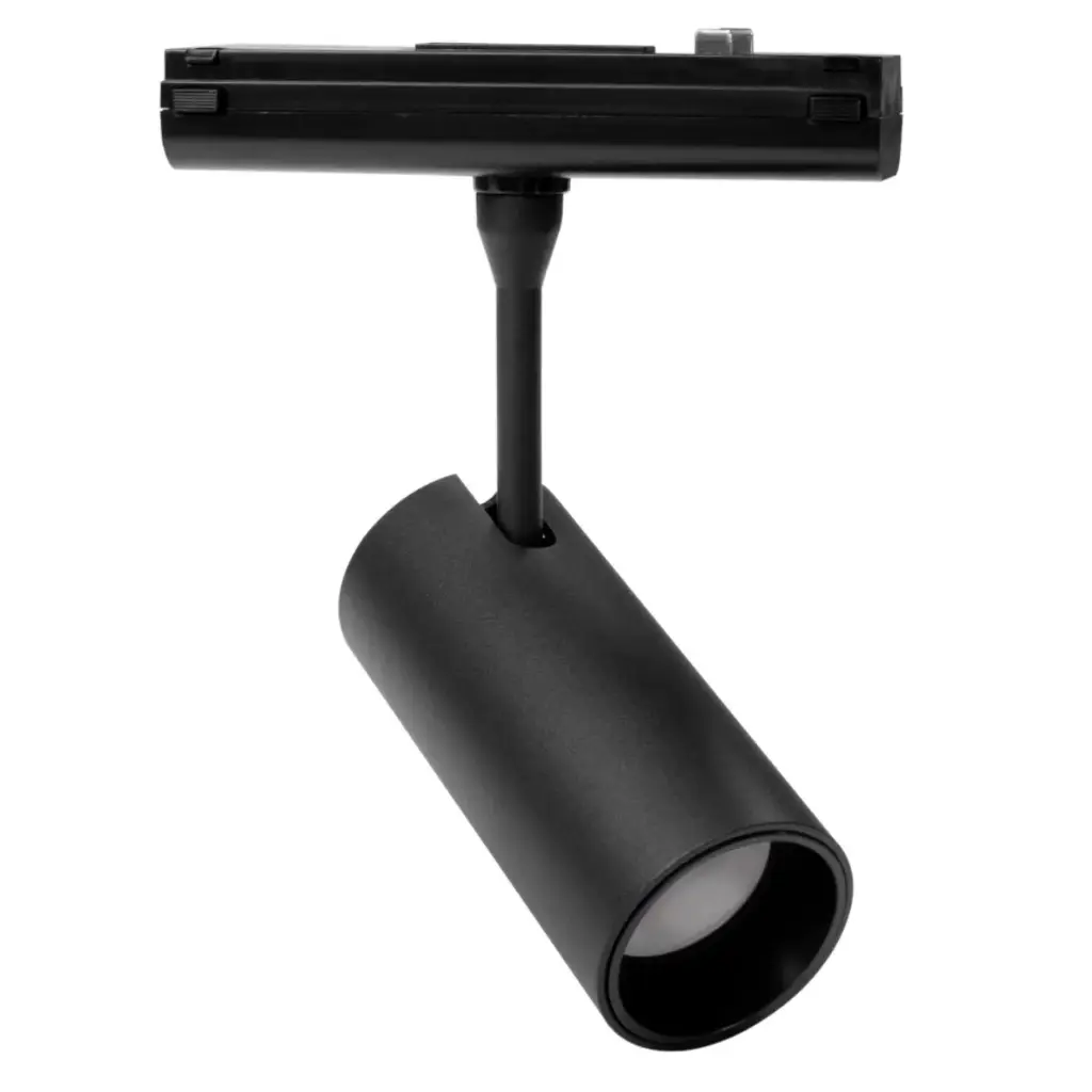 LAMPARA LED INTEGRADA TIPO BALA 12W 3000K 48V P/RIEL MAGNETICO NEGRO REF LUM-642B LUMIND