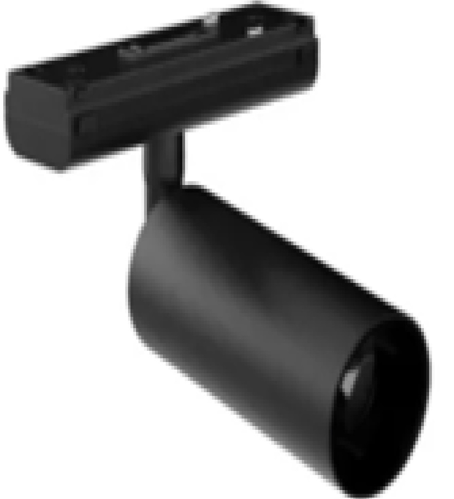 LAMPARA LED INTEGRADA TIPO BALA 12W 3000K 48V P/RIEL MAGNETICO SLIM NEGRO REF LUM-642 LUMIND