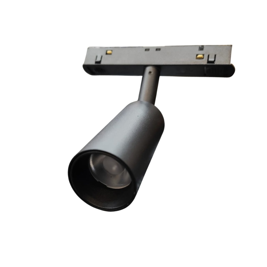 LAMPARA LED INTEGRADA TIPO BALA 7W 4000K 48V 1000LM NEGRO P/RIEL TRACK LIGHT MAGNETICO LUM-671LUMIND