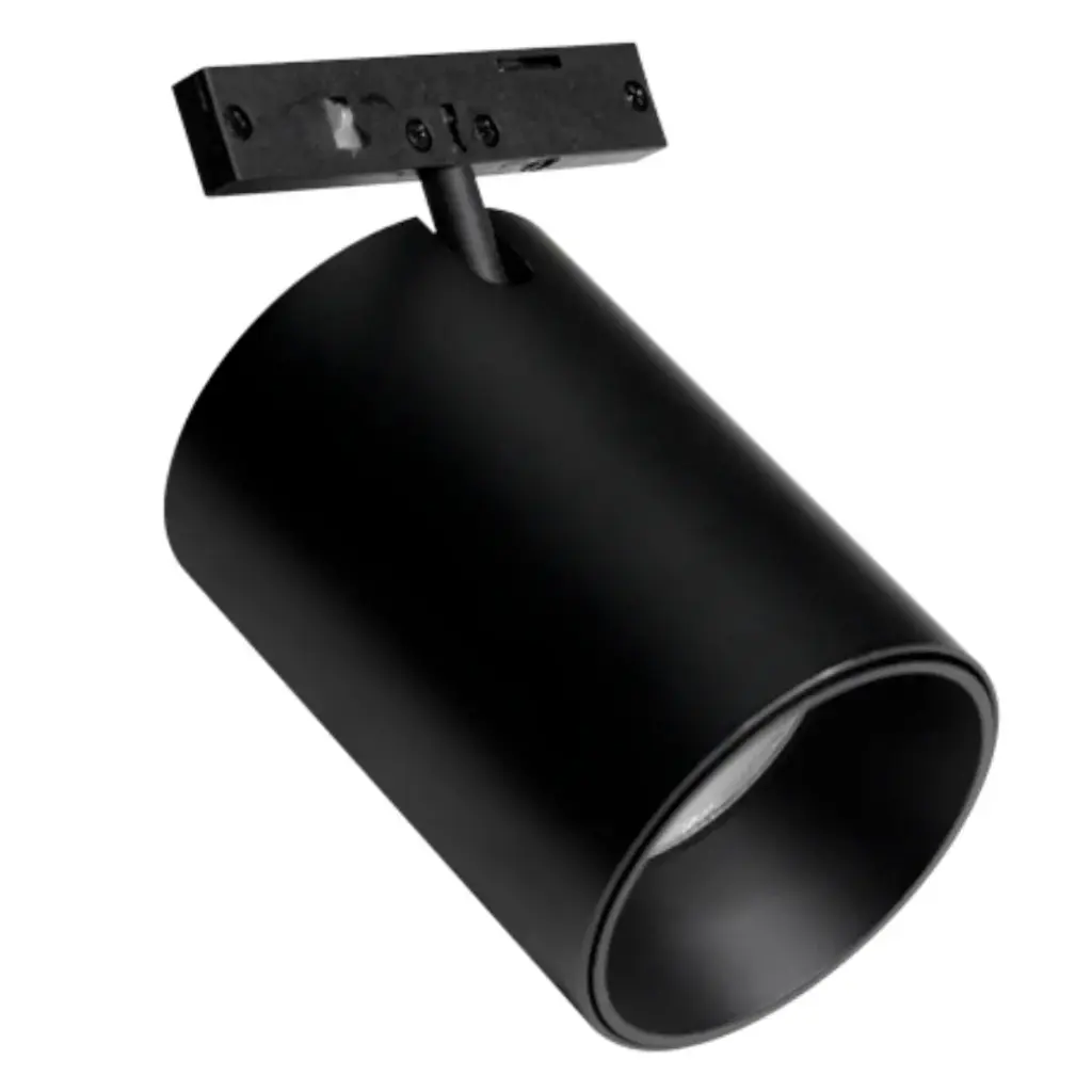 LAMPARA LED INTEGRADA TIPO BALA 9W 3000 K 24VDC 5.5X5.8CM NEGRO P/RIEL MAGNETICO ULTRADELGADO LUMIND