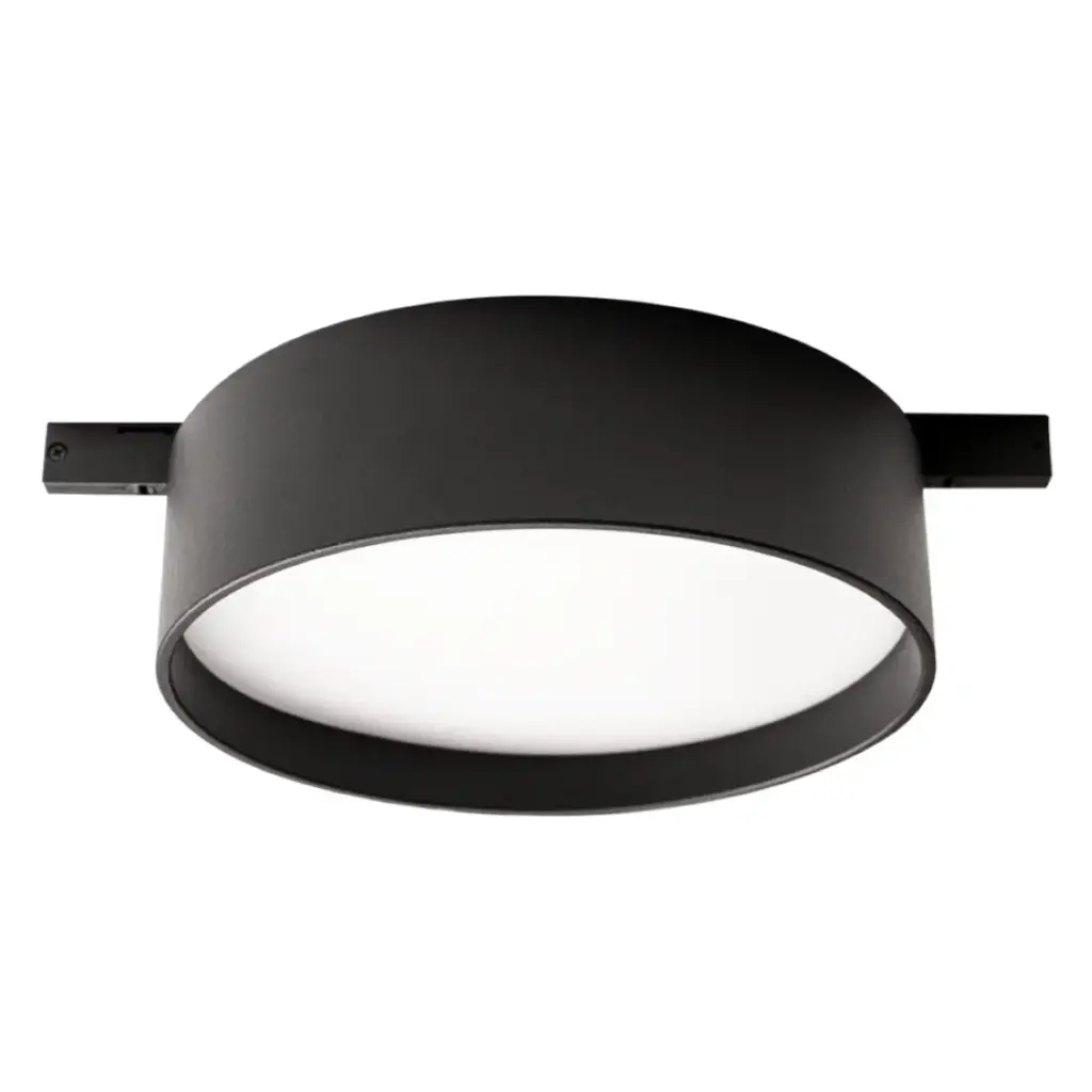 LAMPARA DIFUSA 8W 3000K 24VDC T/DOWNLIGHT NEGRO P/ RIEL MAGNETICO ULTRADELGADO MARCA LUMIND