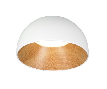 LAMPARA DE TECHO DECORATIVA 24W 3000K-4000K C/BLANCO-MADERA WOODEN BOWL II REF.LUM-733 MARCA LUMIND