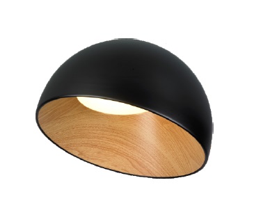 LAMPARA DE TECHO DECORATIVA 24W 3000K-4000K C/NEGRO-MADERA WOODEN BOWL OVAL III REF.LUM-734 LUMIND