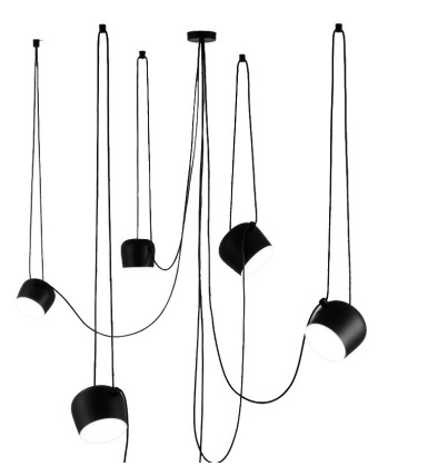 LAMPARA COLGANTE DECORATIVA 20W X 5 4000K MOD. MOOVIE / NEGRO REF.LUM-737 MARCA LUMIND