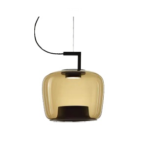 LAMPARA COLGANTE DECORATIVA 10W 3000K 35CMX36CM AMBER VASE II METAL-NEGRO REF.LUM-739 LUMIND