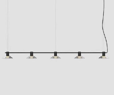 LAMPARA COLGANTE DECORATIVA 25W 3000K 100X120CM MULTIPLATE V NEGRO-SMOKY GLASS REF.LUM-745 LUMIND