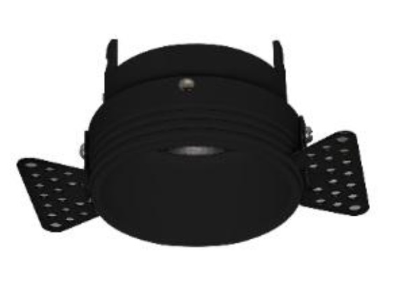 LAMPARA SPOT TRIMLESS REDONDO 8 CM X 4.3 CM P/DRYWALL COLOR NEGRO REF. LUM-770 MARCA LUMIND