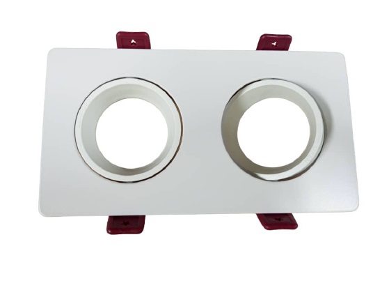 LAMPARA SPOT DOBLE CUADRADO P/DICROICO GU10 HONEY COMB BLANCO REF.LUM-779 MARCA LUMIND