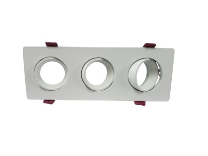 LAMPARA SPOT TRIPLE CUADRADO P/DICROICO GU10 HONEY SIN SOCATES COLOR BLANCO REF.LUM-780 MARCA LUMIND