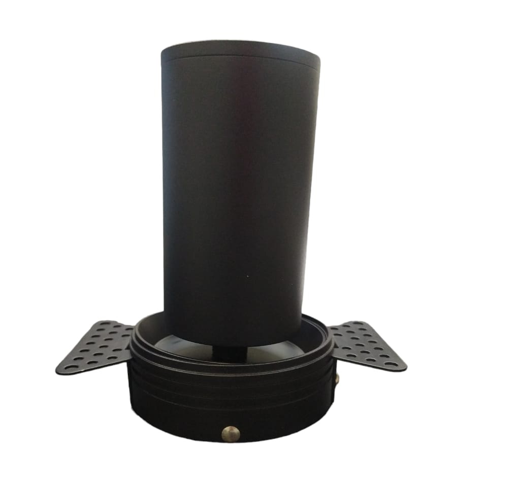 LAMPARA TECHO P/EMPOTRAR T/CILINDRO P/GU10 NEGRO 11,8 X8X185CM (C/SOCATE) NEGRO REF. LUM-783 LUMIND