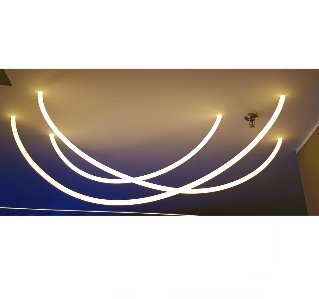 LAMPARA COLGANTE MANGUERA NEON 25W 3000K P/RIEL MAGNETICO 48VDC 26X193X2600MM REF.LUM-832 LUMIND