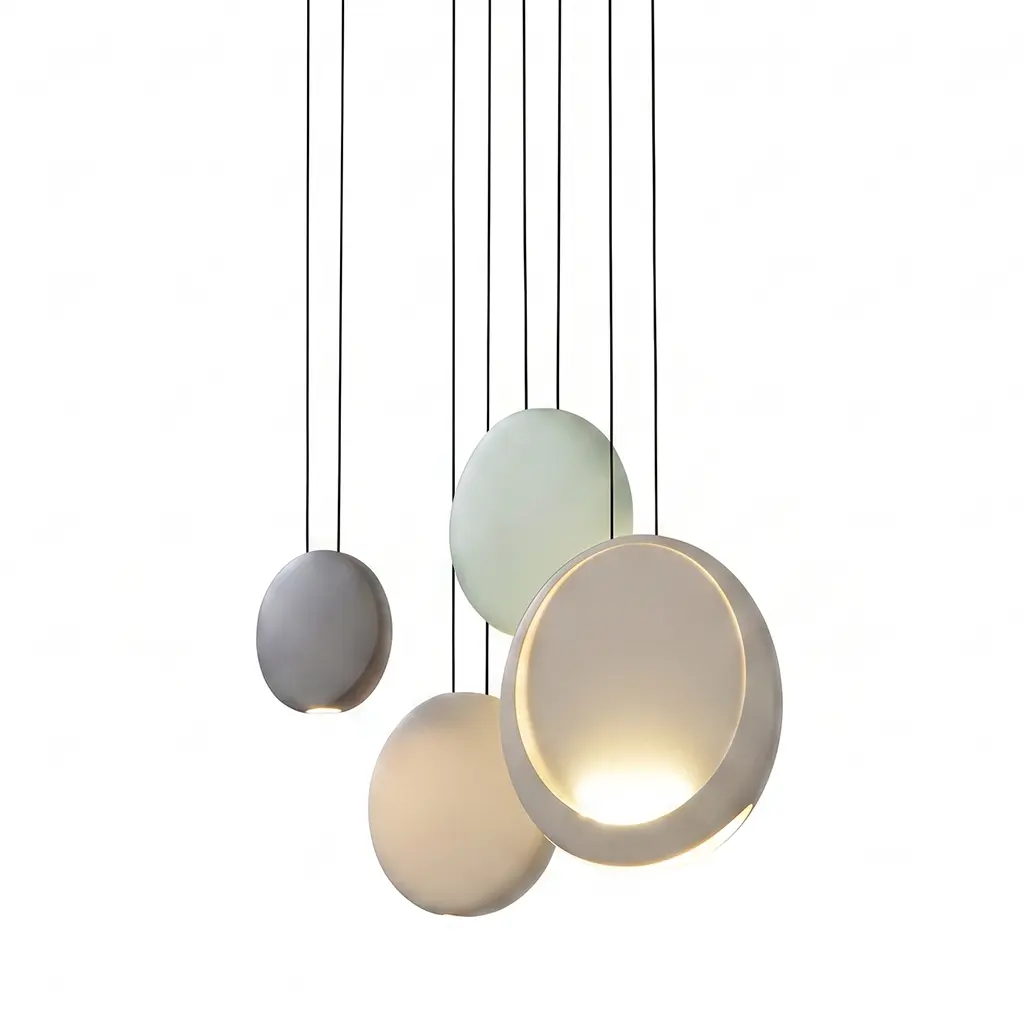 LAMPARA COLGANTE DECORATIVA 19W 3000K 80 X 28 X 180 CM MOD. GRUS C/ BLANCO-NEGRO-GREEN-COFFE REF.LUM-855 MARCA LUMIND